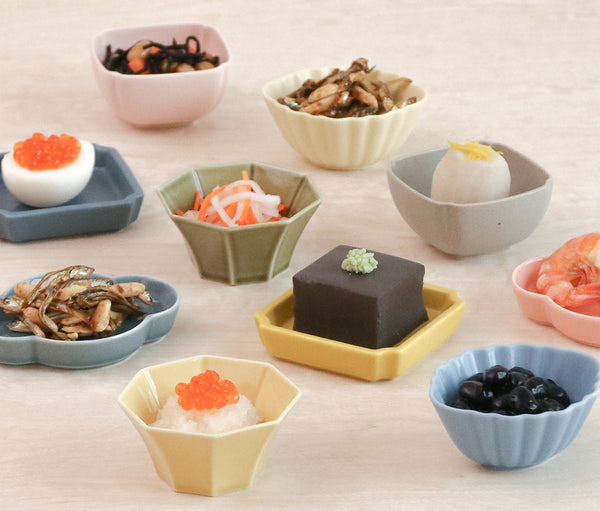 Mino Ware Mix and Match - Bean Bowl Octagonal Green