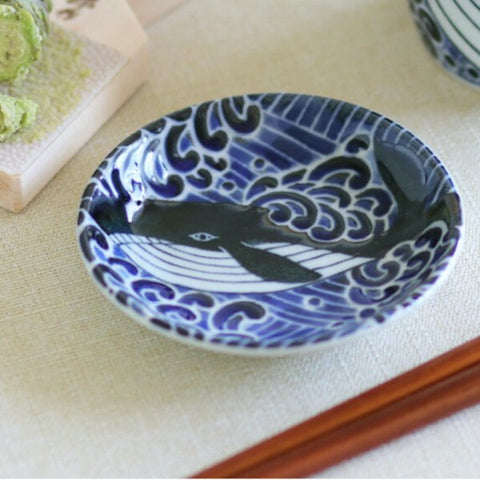 白波くじら クジラ 小皿 豆皿 おしゃれ 北欧 3寸小皿 美濃焼